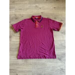 Psycho Bunny Polo Shirt Mens Medium Pink Pima Cotton Embroidered Bunny Logo Sz 7